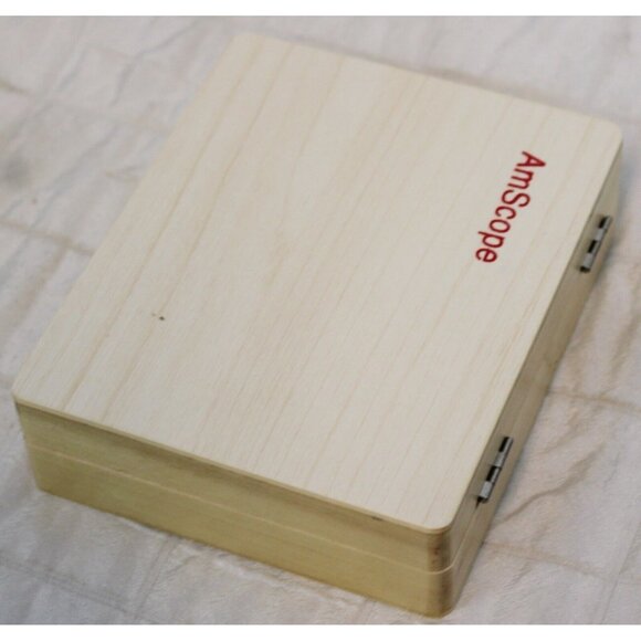 AmScope Science 25 Prepared Slides Microscope Biology Wooden Box List Specimen - Picture 9 of 10